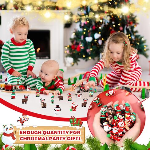 25 Pcs Mini Christmas Figurines Rubber Miniature Snowman Santa Gnome Reindeer Gingerbread Collectible Elf Figurines Ornaments for Home Table Decoration Xmas Holiday Party Supplies Gift in Saudi Arabia
