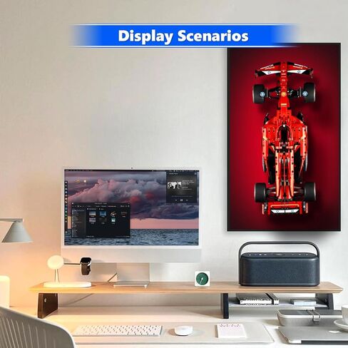Display Frame for Lego Technic Ferrari SF-24 F1 Model Car Kit ,Building Blocks Display Wall Mount for Lego 42207 Car - Gifts for Lego Lovers,Size:29.5x17.7 in in Kuwait