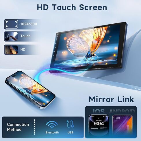 [8 CORE 6G+128G] Car Stereo for Honda Fit 2008-2013 with Wireless Carplay/Android Auto, 10.1 Inch Android 13 IPS Touch Screen Car Radio, Bluetooth, GPS Navi, WiFi, SWC, DSP + Backup Camera in Kuwait