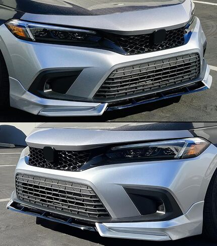 شبكة سوداء لامعة بديلة من النوع R نمط شبكة أمامية مزخرفة متوافقة مع 2022 2023 Honda Civic Si & Hatchback in Saudi Arabia