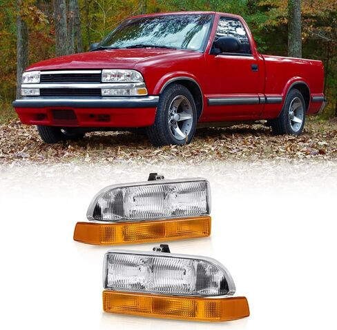مجموعة مصابيح أمامية متوافقة مع 1998 1999 2000 2001 2002 2003 2004 Chevy S10/Blazer OEM نفس اللون in Kuwait