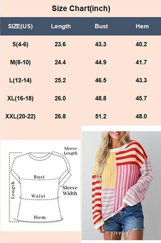 البلوزات النسائية Crewneck المتضخم كم طويل مخطط كتلة اللون فضفاضة متماسكة البلوز القمم in Saudi Arabia