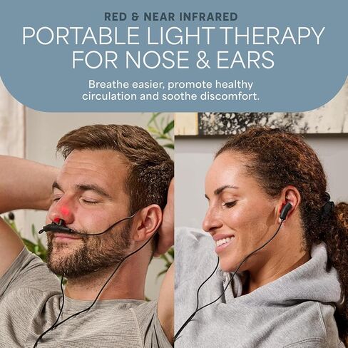 Lifepro Red Light Therapy for Nose & Ears - Rechargeable Near Infrared & Red Light Nasal Therapy for Nose - Red Light Therapy for Ears/Sinuses Pain Relief - Red Light Sinus Therapy Device in Saudi Arabia