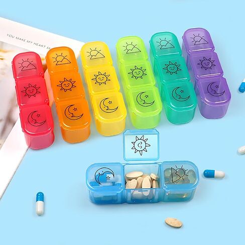 Generic 7-Day Pill Organizer, 3 Times a Day, Medicine Planner, Vitamin Organizer Box, Holds Vitamins, Cod Liver Oil, Supplements and Medication in Saudi Arabia