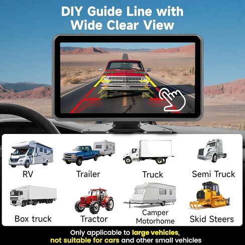 RV Backup Camera System Wired for Truck, 5 Channel 10-Inch Full Touch BSD IPS Monitor HD 1080P Waterproof DVR Recording IR Night Vision Rear View Camera for Truck, RV, Trailer, Tractor, Camper in Kuwait