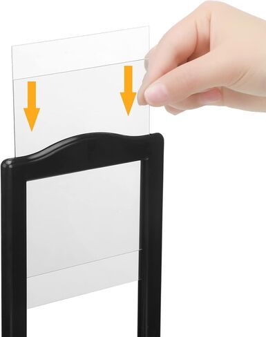 Amyhill 20 Pcs Double Sided Standing Picture Frames 4 x 6 Pedestal Photo Frame Plastic Each Holds 2 Pictures Tabletop Vertical Display for Wedding Table Bridal(Black) in Saudi Arabia