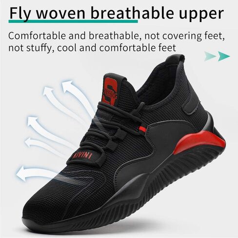 Steel Toe Shoes for Men Women Safety Shoes Work Sneakers Breathable Lightweight Industrial & Construction Shoe in Saudi Arabia