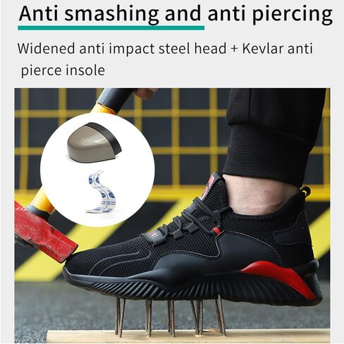 Steel Toe Shoes for Men Women Safety Shoes Work Sneakers Breathable Lightweight Industrial & Construction Shoe in Saudi Arabia