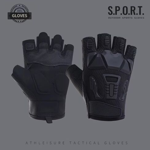 Premium Short Tactical Gloves with Rubber Knuckle Protection, Outdoor Sports, Bike, Training, Hunting, Motorcycling in Kuwait