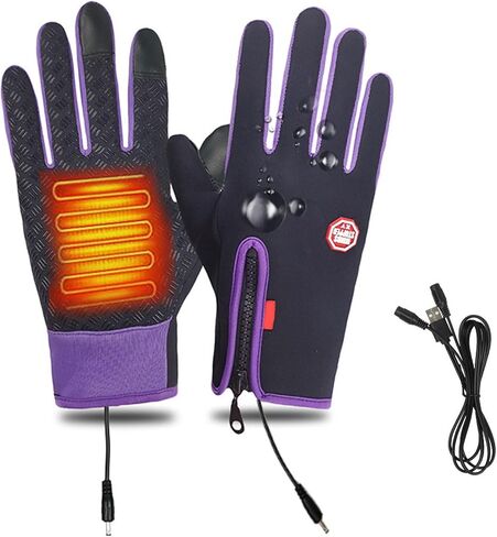 Dazzlesport Heated Gloves, Dazzlesport Outdoor Sports Gloves, Rechargeable Heated Electric Touchscreen Gloves, Windproof Waterproof Plus Velvet in Saudi Arabia