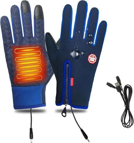 Dazzlesport Heated Gloves, Dazzlesport Outdoor Sports Gloves, Rechargeable Heated Electric Touchscreen Gloves, Windproof Waterproof Plus Velvet in Saudi Arabia