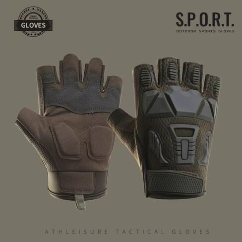 Premium Short Tactical Gloves with Rubber Knuckle Protection, Outdoor Sports, Bike, Training, Hunting, Motorcycling in Kuwait