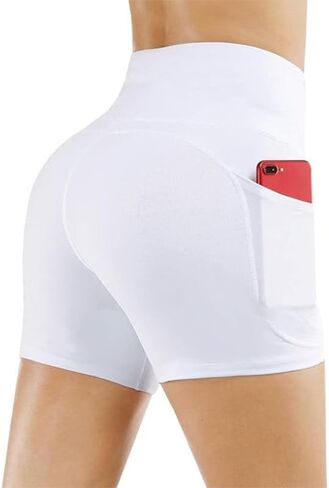 Women's High Waist Sports Shorts, Comfortable Breathable Dolphin Slit Featuring Elasticity, Casual Yoga, Running, and Cycling in Saudi Arabia