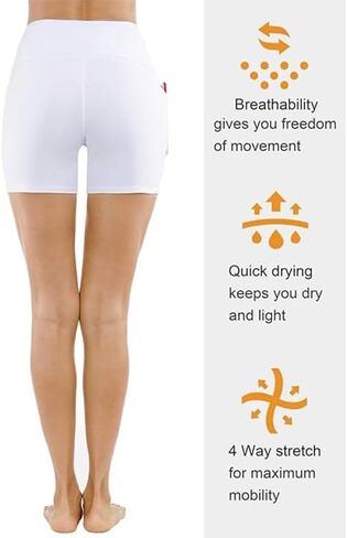 Women's High Waist Sports Shorts, Comfortable Breathable Dolphin Slit Featuring Elasticity, Casual Yoga, Running, and Cycling in Saudi Arabia