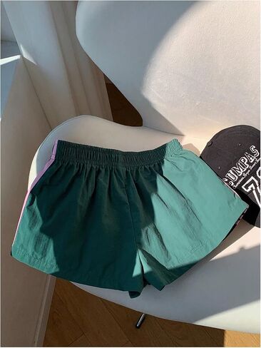 Women's Plus Size Striped Athletic Shorts Elastic Waist Running Mini Track Shorts in Saudi Arabia