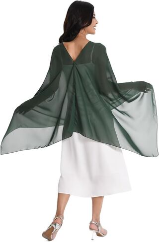 شالات وأغطية كابيليت شيفون للنساء من الشيفون لوصيفات العروس وحفلات الزفاف المسائية فساتين التستر in Kuwait