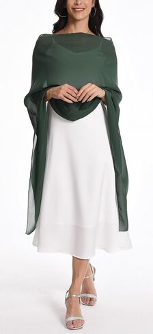 شالات وأغطية كابيليت شيفون للنساء من الشيفون لوصيفات العروس وحفلات الزفاف المسائية فساتين التستر in Kuwait