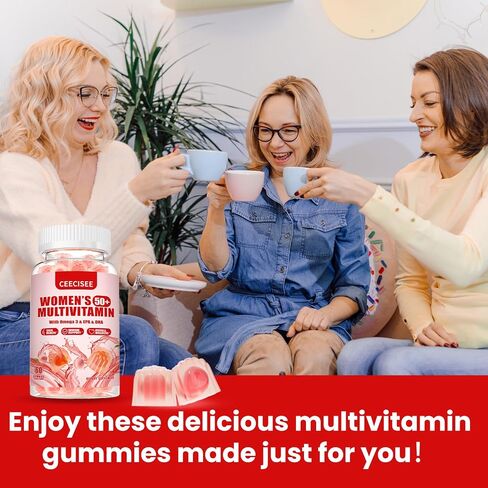 Vitamin Gummies for 50+ Women: Organic Vegan Multivitamin with Iron Omega3 B12 D3 Biotin Zinc Ashwagandha for Hair Skin Health Energy Immune Support - Sugar Free Chewable Supplement(120Count) in Saudi Arabia