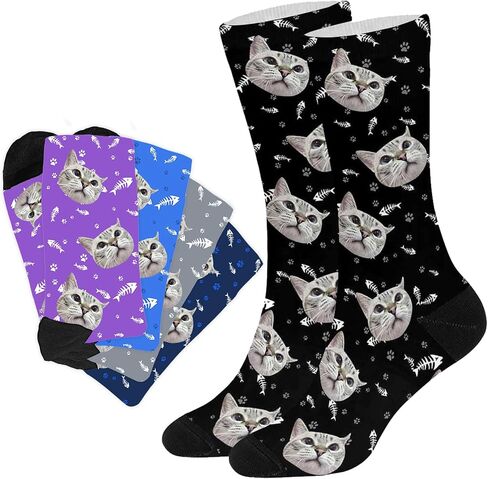 Custom Face Socks with Photo 5 Face Personalized Funy Dad Sock for Men on Christmas in Saudi Arabia