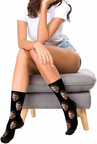 Custom Face Socks with Photo 5 Face Personalized Funy Dad Sock for Men on Christmas in Saudi Arabia