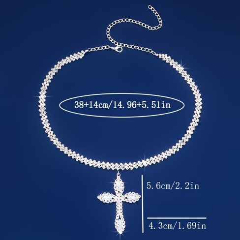 Cross Pendant Necklace, Zirconium Chain, Elegant Design,Exquisite Gifts for Her in Saudi Arabia