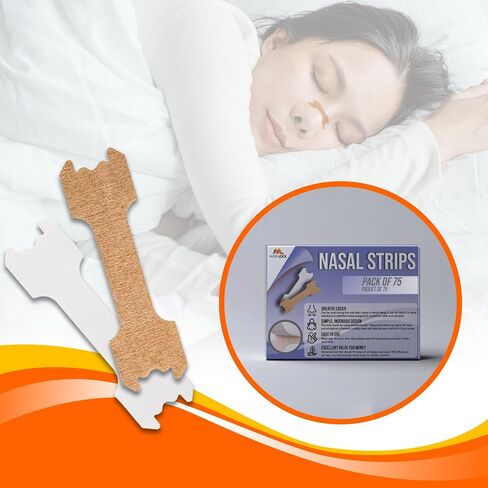 Anti-Snoring Nasal Strip - Pack of 75 Small Size Snoring Solution for Women & Men - Reduce Nose Snoring, Supports Congestion Relief - Flexible Skin-Safe Adhesive, Leaves No Glue - by Mobi Lock in Saudi Arabia