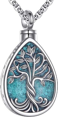 Urn Necklace for Ashes 925 Sterling Silver Tree of Life Urn Pendant Cremation Jewelry for Ashes Necklace Keepsake Memory Jewelry for Women Men in Saudi Arabia