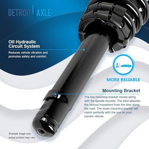 Detroit Axle - 8pc Struts Shocks Kit for 10-12 Ford Fusion 10-11 Mercury Milan 2.5L, 2 Front Struts with Coil Spring 2 Rear Shock Absorbers 4 Front Rear Sway Bar Links Replacement Strut Assembly in Saudi Arabia