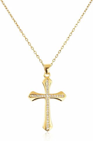 Cross Necklace for Women Dainty Gold Cross Charm Pendant Necklace Women's Non Tarnish Diamond Trendy Thanksgiving Christian Religious Faith Jewelry Gifts in Saudi Arabia