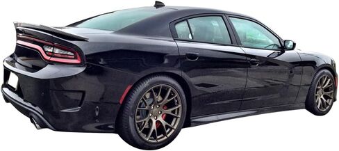 IKON MOTORSPORTS, Trunk Spoiler Compatible with 2015-2023 Dodge Charger, SRT Style Rear Spoiler Wing Deck Lid CFL Carbon Fiber Print ABS, 2016 2017 2018 2019 in Saudi Arabia