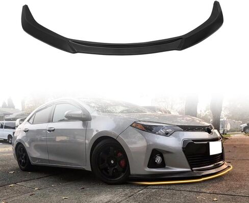 Front Bumper Lip Spoiler Compatible with 2014-2016 Toyota Corolla S Model Only, PU Unpainted Black GT Style Add-on Front Splitter Air Dam Chin Protector in Saudi Arabia