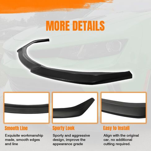 Front Bumper Lip Spoiler Compatible with 2014-2016 Toyota Corolla S Model Only, PU Unpainted Black GT Style Add-on Front Splitter Air Dam Chin Protector in Saudi Arabia
