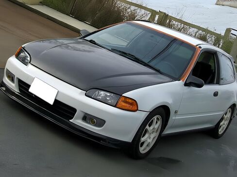 IKON MOTORSPORTS Front Bumper Lip, Compatible with 1992-1995 Honda Civic, Black PU Front Lip Finisher Under Chin Spoiler Add On Protector Splitter, 1993 1994 in Saudi Arabia