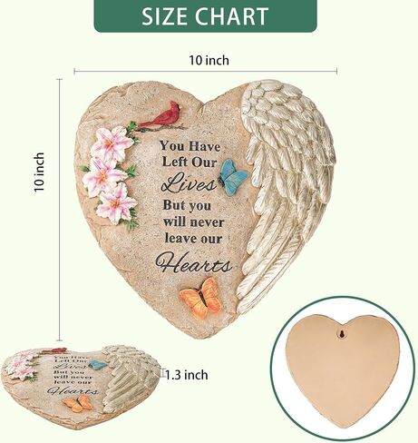 Memorial Garden Stones with Heartfelt Quote, Sympathy Gifts for Loss of Loved One, Bereavement Memorial Statue for Outdoor or Indoor Decor, Waterproof Stone for Grave Decoration(10 Inch) in Saudi Arabia