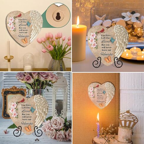 Memorial Garden Stones with Heartfelt Quote, Sympathy Gifts for Loss of Loved One, Bereavement Memorial Statue for Outdoor or Indoor Decor, Waterproof Stone for Grave Decoration(10 Inch) in Saudi Arabia