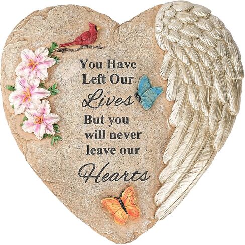 Memorial Garden Stones with Heartfelt Quote, Sympathy Gifts for Loss of Loved One, Bereavement Memorial Statue for Outdoor or Indoor Decor, Waterproof Stone for Grave Decoration(10 Inch) in Saudi Arabia