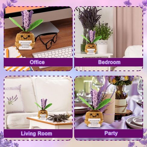 Positive Flower, Positive Support Crochet Flower Knitted Plant Positive Flower Pot Crochet Plant Wool Crochet Doll Knitted Wool Doll Cheer up Gifts for Party Decoration in Saudi Arabia