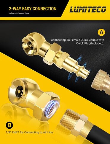 2-Pack Heavy Duty Air Chuck Set,Screw On Tire Inflator Nozzle & Closed Ball Tire Chuck with 1/4" NPT Standard Quick Plug, Tire Air Chuck w/Presta Valve & Air Pump Ball Needle Set in Kuwait