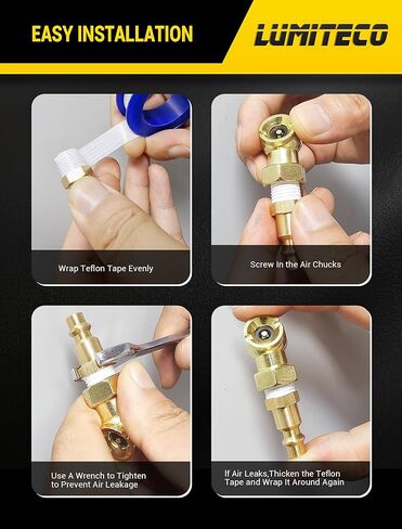 2-Pack Heavy Duty Air Chuck Set,Screw On Tire Inflator Nozzle & Closed Ball Tire Chuck with 1/4" NPT Standard Quick Plug, Tire Air Chuck w/Presta Valve & Air Pump Ball Needle Set in Kuwait