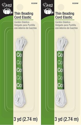 Dritz 9339W Thin Beading Cord Elastic, White, 3-Yard in Saudi Arabia