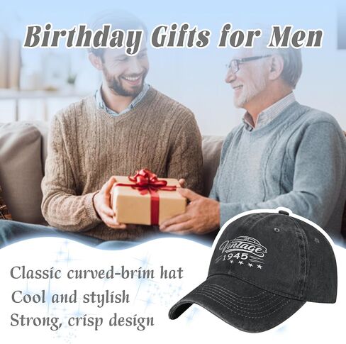 50th 60th 70th 80th Birthday Vintage Cotton Baseball Cap for Men Birthday Retired Gift Caps for Dad Grandpa Uncle Husband in Saudi Arabia