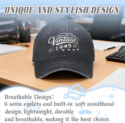 50th 60th 70th 80th Birthday Vintage Cotton Baseball Cap for Men Birthday Retired Gift Caps for Dad Grandpa Uncle Husband in Saudi Arabia
