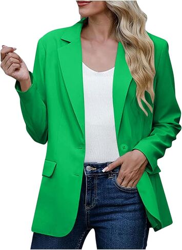 Fall Blazers for Women 2025 Business Casual Lapel Collar Open Front Long Sleeve Work Office Suit Jacket Blazer in Kuwait