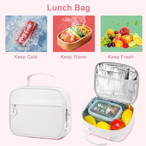 School Backpack for Teen Girls, 3PCS Set with Lunch Bag & Pencil Case, Ergonomic Straps Bookbag for Elementary to Middle School Students, Pink in Kuwait