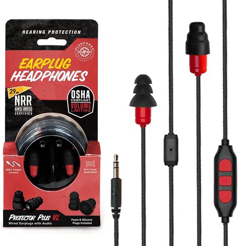 Plugfones Protector Plus VL in-Ear Earplug Earbuds, Noise Reduction Headphones with Noise Isolating Mic and Controls, Blue & Yellow in Kuwait