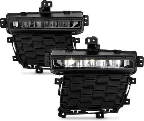 AKKON - يناسب 2022-2024 Jeep Grand Cherokee [طراز ثلاثة صفوف] زوج مصابيح الضباب LED يسار + يمين مع مفتاح طاقة لحزام الأسلاك in Kuwait