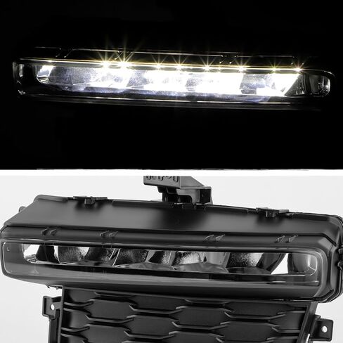 AKKON - يناسب 2022-2024 Jeep Grand Cherokee [طراز ثلاثة صفوف] زوج مصابيح الضباب LED يسار + يمين مع مفتاح طاقة لحزام الأسلاك in Kuwait
