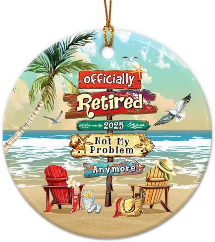 Happy Retirement Ornament 2024 - Retired 2024 Not My Problem Anymore Christmas Ornaments - Thank You Gifts for Women, Men, Coworker, Boss, Nurses, Teacher, Friends - Retirement Party Decorations in Kuwait