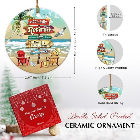 Happy Retirement Ornament 2024 - Retired 2024 Not My Problem Anymore Christmas Ornaments - Thank You Gifts for Women, Men, Coworker, Boss, Nurses, Teacher, Friends - Retirement Party Decorations in Kuwait