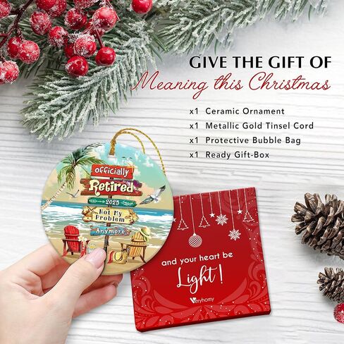Happy Retirement Ornament 2024 - Retired 2024 Not My Problem Anymore Christmas Ornaments - Thank You Gifts for Women, Men, Coworker, Boss, Nurses, Teacher, Friends - Retirement Party Decorations in Kuwait